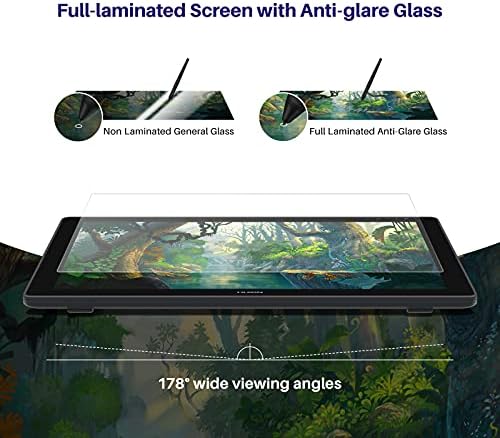 HUION Kamvas 22 Plus QLED Drawing Tablet with Full Laminated Screen USB C Connection 140  sRGB Tilt  21 5 inch Graphics Art Tablet for Artist & Designer  Work with Mac  Windows  Linux & Android Black