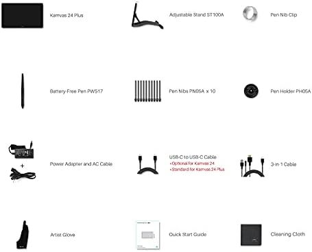 HUION Kamvas 22 Plus QLED Drawing Tablet with Full Laminated Screen USB C Connection 140  sRGB Tilt  21 5 inch Graphics Art Tablet for Artist & Designer  Work with Mac  Windows  Linux & Android Black