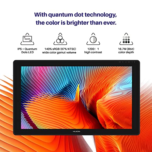 HUION Kamvas 24 Plus 2 5K QHD Graphic Drawing Tablet with Screen 140 sRGB Full Laminated QD Drawing Monitor with Battery Free Stylus 8192 Pen Pressure Tilt for PC Mac Android 23 8inch Pen Display