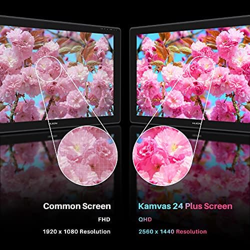 HUION Kamvas 24 Plus 2 5K QHD Graphic Drawing Tablet with Screen  140 sRGB Full Laminated QD Drawing Monitor with Battery Free Stylus 8192 Pen Pressure Tilt for PC  Mac  Android  23 8inch Pen Display
