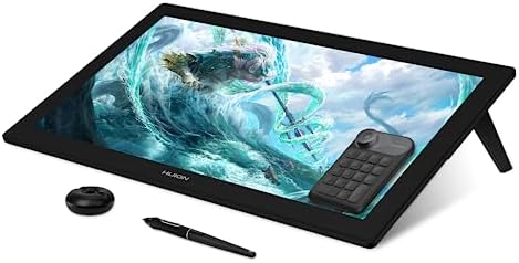HUION Kamvas Pro 24 4K UHD Graphics Drawing Tablet with Full Laminated Screen Anti Glare Glass 140  sRGB   Battery Free Stylus 8192 Pen Pressure and Wireless Express Key  23 8 Inch Black
