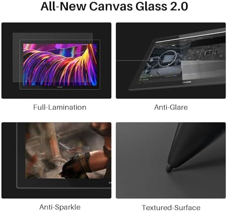 HUION Kamvas Pro 24 4K UHD Graphics Drawing Tablet with Full Laminated Screen Anti Glare Glass 140  sRGB   Battery Free Stylus 8192 Pen Pressure and Wireless Express Key  23 8 Inch Black