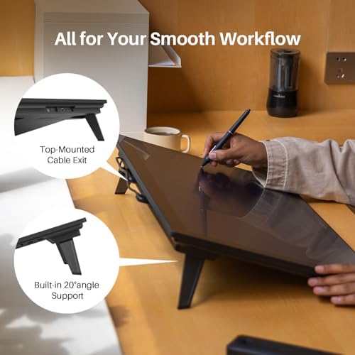 HUION Kamvas Pro 24 4K UHD Graphics Drawing Tablet with Full Laminated Screen Anti Glare Glass 140  sRGB   Battery Free Stylus 8192 Pen Pressure and Wireless Express Key  23 8 Inch Black