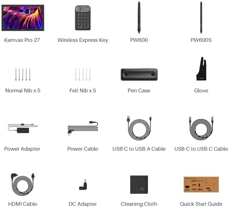 HUION Kamvas Pro 24 4K UHD Graphics Drawing Tablet with Full Laminated Screen Anti Glare Glass 140  sRGB   Battery Free Stylus 8192 Pen Pressure and Wireless Express Key  23 8 Inch Black