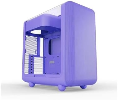 HYTE X50   Modern Performance ATX Mid Tower Gaming PC Case   Optimized High Airflow Chassis   4mm Thick  Curved  Laminated Acoustic Glass   Micro Mesh Panel w Sturdy Stamped Steel   Taro Milk  Purple 