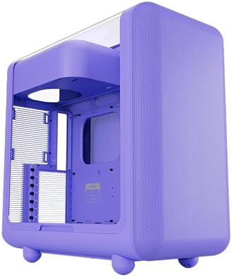 HYTE X50   Modern Performance ATX Mid Tower Gaming PC Case   Optimized High Airflow Chassis   4mm Thick  Curved  Laminated Acoustic Glass   Micro Mesh Panels w Sturdy Stamped Steel   Wild Cherry  Red 