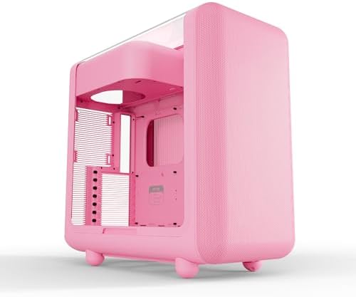 HYTE X50   Modern Performance ATX Mid Tower Gaming PC Case   Optimized High Airflow Chassis   4mm Thick  Curved  Laminated Acoustic Glass   Micro Mesh Panels w Sturdy Stamped Steel   Wild Cherry  Red 