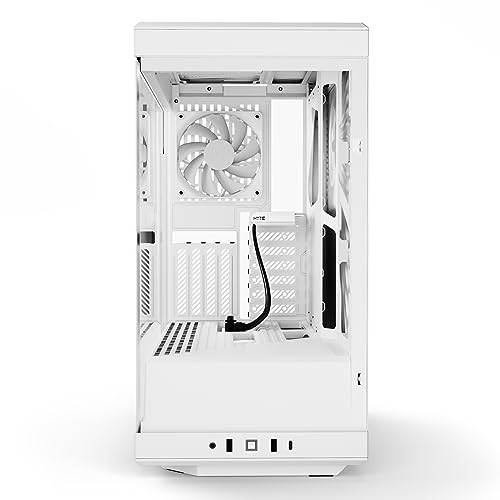 HYTE Y40 Modern Aesthetic Panoramic Tempered Glass Mid Tower ATX Computer Gaming Case with PCIE 4 0 Riser Cable Included  Snow White  CS HYTE Y40 WW 