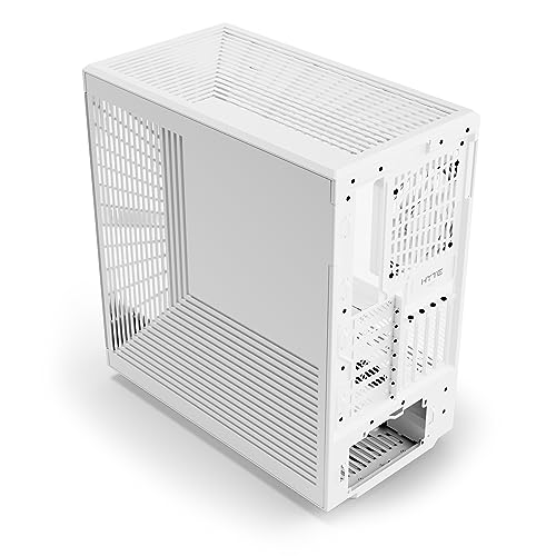 HYTE Y40 Modern Aesthetic Panoramic Tempered Glass Mid Tower ATX Computer Gaming Case with PCIE 4 0 Riser Cable Included  Snow White  CS HYTE Y40 WW 