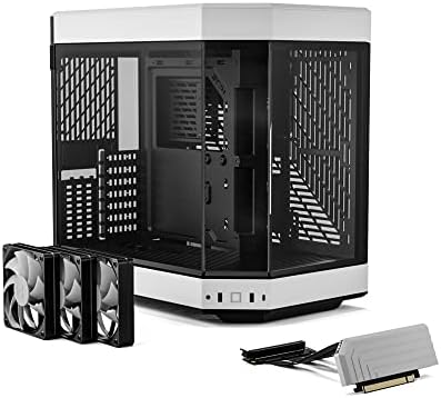 HYTE Y40 Modern Aesthetic Panoramic Tempered Glass Mid Tower ATX Computer Gaming Case with PCIE 4 0 Riser Cable Included  Red  CS HYTE Y40 BR 