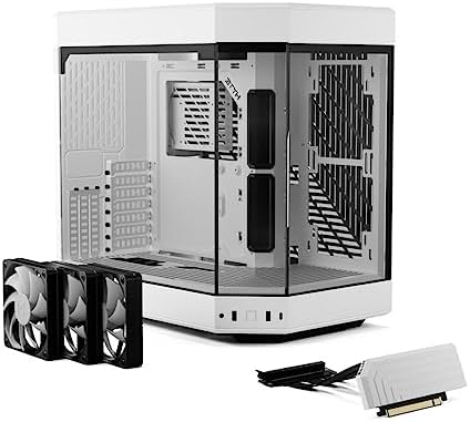 HYTE Y40 Modern Aesthetic Panoramic Tempered Glass Mid Tower ATX Computer Gaming Case with PCIE 4 0 Riser Cable Included  Red  CS HYTE Y40 BR 
