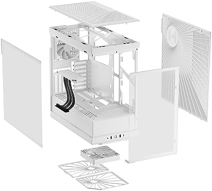 HYTE Y40 Modern Aesthetic Panoramic Tempered Glass Mid Tower ATX Computer Gaming Case with PCIE 4 0 Riser Cable Included  Red  CS HYTE Y40 BR 