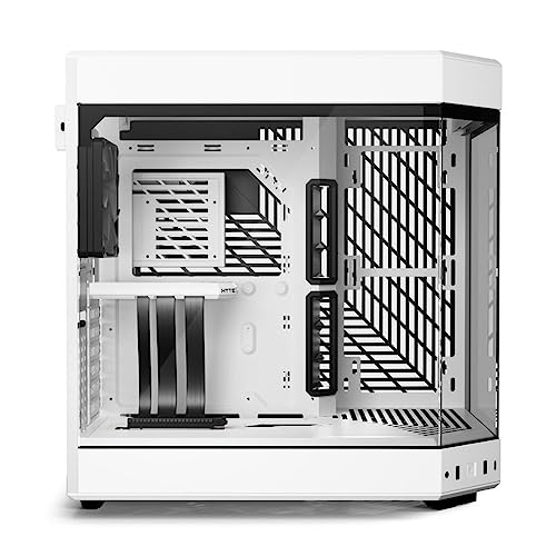 HYTE Y60 Modern Aesthetic Dual Chamber Panoramic Tempered Glass Mid Tower ATX Computer Gaming Case with PCIE 4 0 Riser Cable Included Snow White CS HYTE Y60 WW