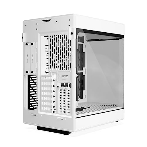 HYTE Y60 Modern Aesthetic Dual Chamber Panoramic Tempered Glass Mid Tower ATX Computer Gaming Case with PCIE 4 0 Riser Cable Included Snow White CS HYTE Y60 WW