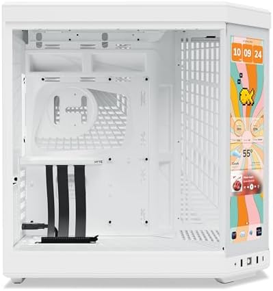 HYTE Y60 Modern Aesthetic Dual Chamber Panoramic Tempered Glass Mid Tower ATX Computer Gaming Case with PCIE 4 0 Riser Cable Included  Snow White  CS HYTE Y60 WW