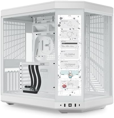 HYTE Y60 Modern Aesthetic Dual Chamber Panoramic Tempered Glass Mid Tower ATX Computer Gaming Case with PCIE 4 0 Riser Cable Included  Snow White  CS HYTE Y60 WW