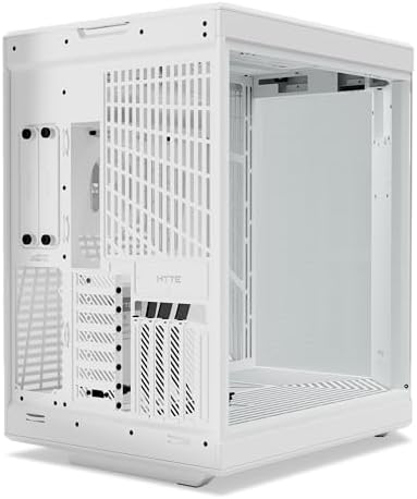 HYTE Y60 Modern Aesthetic Dual Chamber Panoramic Tempered Glass Mid Tower ATX Computer Gaming Case with PCIE 4 0 Riser Cable Included  Snow White  CS HYTE Y60 WW
