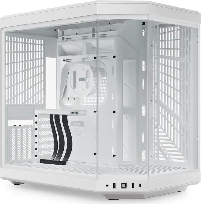 HYTE Y70 CS HYTE Y70 WW Dual Chamber Mid Tower ATX Case with PCIe 4 0 Express Riser Cable Included  Snow White