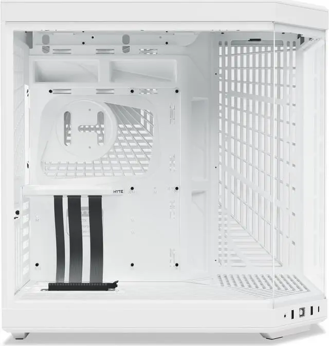 HYTE Y70 CS HYTE Y70 WW Dual Chamber Mid Tower ATX Case with PCIe 4 0 Express Riser Cable Included  Snow White