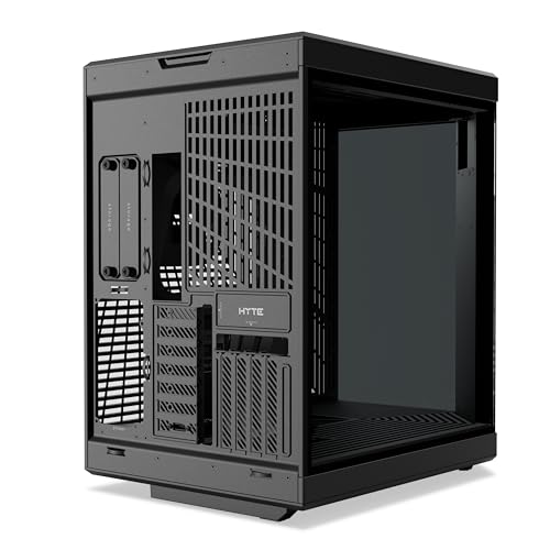 HYTE Y70 Touch Infinite Dual Chamber ATX Mid Tower - Carcasa estética moderna con pantalla táctil LCD de 2.5K integrada, color negro