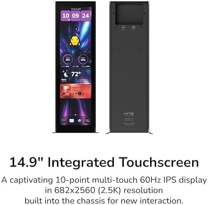 HYTE Y70 Touch Infinite Modern Aesthetic Gaming PC Case   Integrated 2 5K LCD Touchscreen Screen Display   Dual Chamber ATX Desktop Chassis   10 Fan Capacity   Luxury PCIe 4 0 Riser Cable  Pitch Black