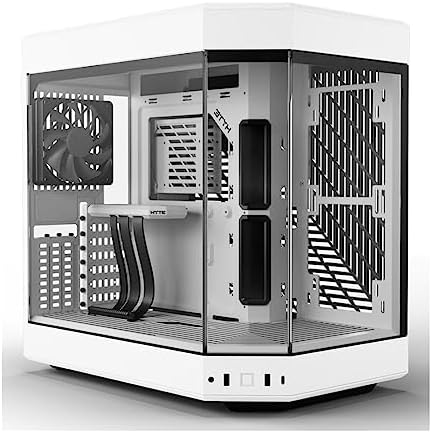 HYTE Y70 Touch Infinite Modern Aesthetic Gaming PC Case   Integrated 2 5K LCD Touchscreen Screen Display   Dual Chamber ATX Desktop Chassis   10 Fan Capacity   Luxury PCIe 4 0 Riser Cable  Pitch Black