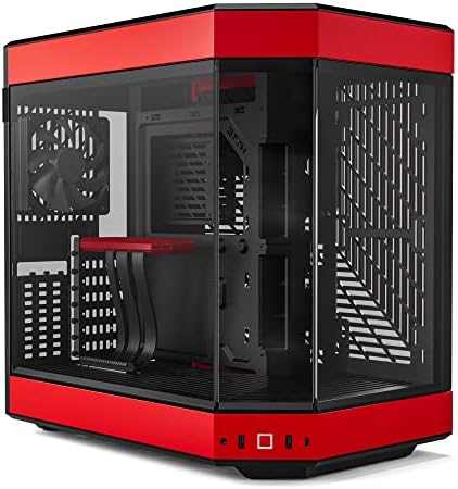 HYTE Y70 Touch Infinite Modern Aesthetic Gaming PC Case   Integrated 2 5K LCD Touchscreen Screen Display   Dual Chamber ATX Desktop Chassis   10 Fan Capacity   Luxury PCIe 4 0 Riser Cable  Pitch Black