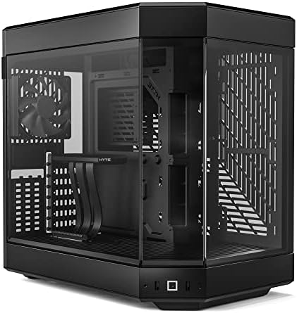 HYTE Y70 Touch Infinite Modern Aesthetic Gaming PC Case   Integrated 2 5K LCD Touchscreen Screen Display   Dual Chamber ATX Desktop Chassis   10 Fan Capacity   Luxury PCIe 4 0 Riser Cable  Pitch Black