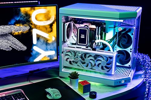 HYTE Y70 Upgraded Modern Aesthetic Dual Chamber Panoramic Tempered Glass Mid Tower ATX Computer Gaming Case with PCIE 4 0 Riser Cable Included Black CS HYTE Y70 B