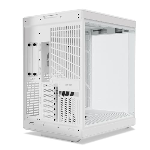HYTE Y70 Upgraded Modern Aesthetic Dual Chamber Panoramic Tempered Glass Mid Tower ATX Computer Gaming Case with PCIE 4 0 Riser Cable Included Snow White CS HYTE Y70 WW