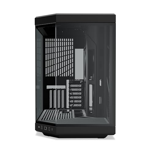 HYTE Y70 Upgraded Modern Aesthetic Dual Chamber Panoramic Tempered Glass Mid Tower ATX Computer Gaming Case with PCIE 4 0 Riser Cable Included  Black  CS HYTE Y70 B 