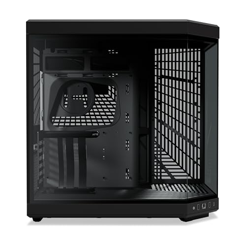 HYTE Y70 Upgraded Modern Aesthetic Dual Chamber Panoramic Tempered Glass Mid Tower ATX Computer Gaming Case with PCIE 4 0 Riser Cable Included  Black  CS HYTE Y70 B 