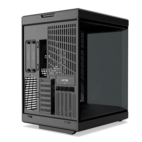 HYTE Y70 Upgraded Modern Aesthetic Dual Chamber Panoramic Tempered Glass Mid Tower ATX Computer Gaming Case with PCIE 4 0 Riser Cable Included  Black  CS HYTE Y70 B 