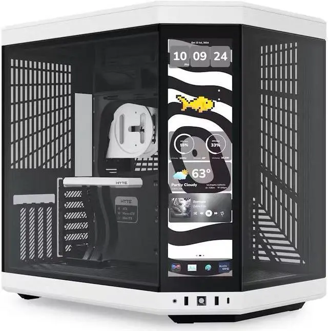 HYTE Y70 touch infinite Dual Chamber ATX Mid Tower Modern Aesthetic Case With Integrated 2 5K LCD Touchscreen   Panda
