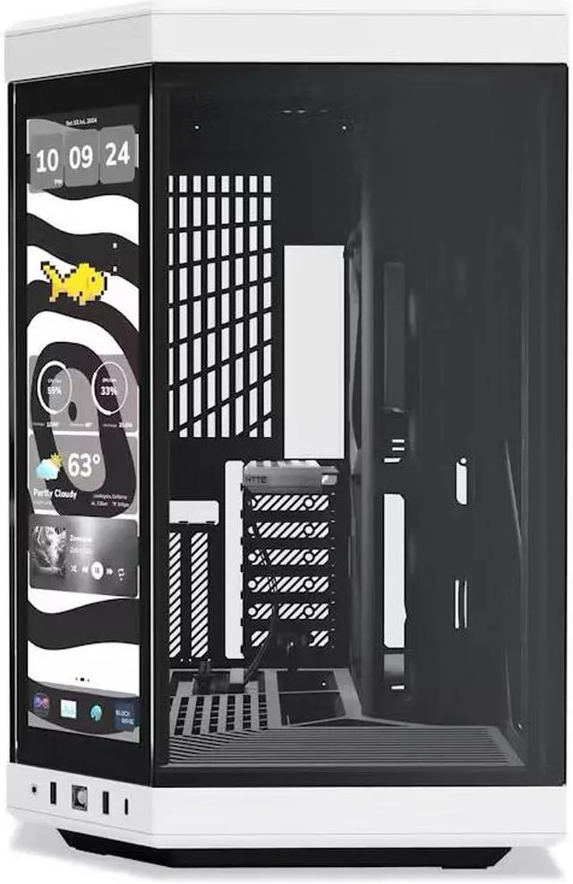 HYTE Y70 touch infinite Dual Chamber ATX Mid Tower Modern Aesthetic Case With Integrated 2 5K LCD Touchscreen   Panda
