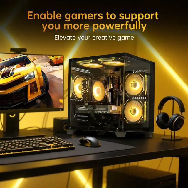 HZG Gaming Desktop Computer PC Intel Core i5 13400F GeForce RTX 5060 8G 32GB RAM and 1TB NVMe M 2 SSD  WiFi6E  ARGB Fan  Prebuilt Gaming PC Tower Windows 11