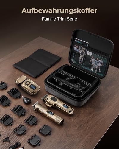 Hair Clippers & Trimmers Set for Men Professional  Waterproof Electric Razor Foil Shaver for Men Face Beard  Cordless for Hair Cutting  4 Speed Setting  LED Battery Display  Barber or Home Use