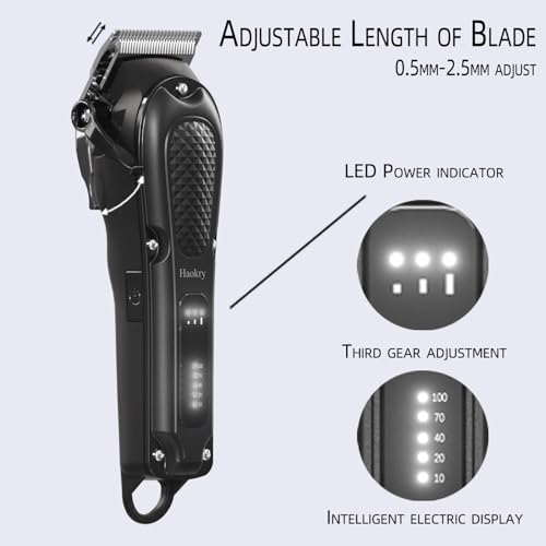Hair Clippers for Men Professional   Cordless&Corded Barber Clippers for Hair Cutting & Grooming Rechargeable Beard Trimmer