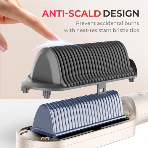 Hair Straightener Brush  TYMO Ring Hair Straightener Comb Straightening Brush for Women with 5 Temps 20s Fast Heating & Dual Voltage  Gold