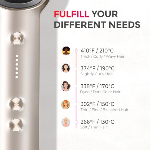 Hair Straightener Brush  TYMO Ring Hair Straightener Comb Straightening Brush for Women with 5 Temps 20s Fast Heating & Dual Voltage  Gold