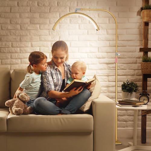 Luz de media luna para tecnología de pestañas, lámpara de pestañas de cuello de cisne con soporte para teléfono para arte de pestañas, tatuajes y cuidado de la piel, lámpara de pie LED