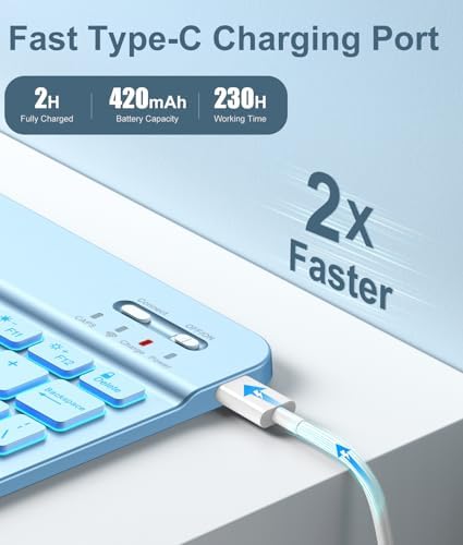 Hamile for iPad 11th 10th Generation Case with Keyboard   7 Colors Backlit Wireless Detachable Folio Keyboard Cover with Pencil Holder for iPad 11 inch A16 2025 10th Gen 10 9 Inch 2022  Black 