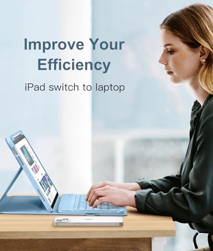 Hamile for iPad 11th 10th Generation Case with Keyboard   7 Colors Backlit Wireless Detachable Folio Keyboard Cover with Pencil Holder for iPad 11 inch A16 2025 10th Gen 10 9 Inch 2022  Black 