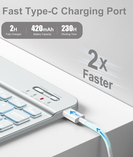 Hamile for iPad 11th 10th Generation Case with Keyboard   7 Colors Backlit Wireless Detachable Folio Keyboard Cover with Pencil Holder for iPad 11 inch A16 2025 10th Gen 10 9 Inch 2022  Black 