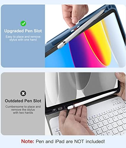 Hamile for iPad 11th 10th Generation Case with Keyboard   7 Colors Backlit Wireless Detachable Folio Keyboard Cover with Pencil Holder for iPad 11 inch A16 2025 10th Gen 10 9 Inch 2022  Black 
