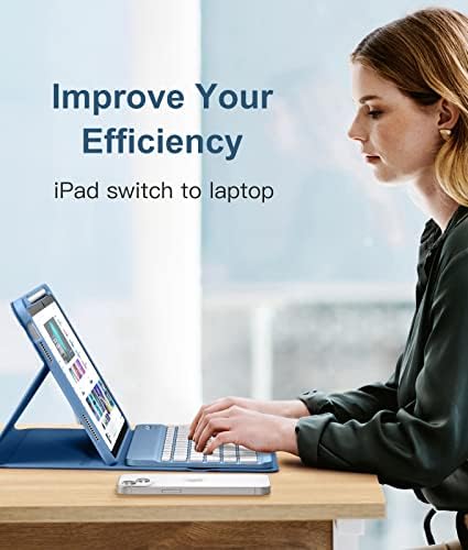 Hamile for iPad 11th 10th Generation Case with Keyboard   7 Colors Backlit Wireless Detachable Folio Keyboard Cover with Pencil Holder for iPad 11 inch A16 2025 10th Gen 10 9 Inch 2022  Black 