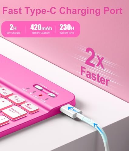 Hamile for iPad 11th 10th Generation Case with Keyboard   7 Colors Backlit Wireless Detachable Folio Keyboard Cover with Pencil Holder for iPad 11 inch A16 2025 10th Gen 10 9 Inch 2022  Black 