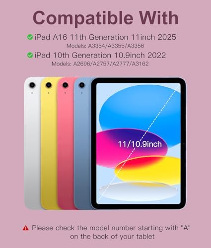 Hamile for iPad 11th 10th Generation Case with Keyboard   7 Colors Backlit Wireless Detachable Folio Keyboard Cover with Pencil Holder for iPad 11 inch A16 2025 10th Gen 10 9 Inch 2022  Black 