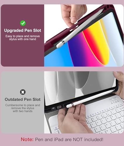 Hamile for iPad 11th 10th Generation Case with Keyboard   7 Colors Backlit Wireless Detachable Folio Keyboard Cover with Pencil Holder for iPad 11 inch A16 2025 10th Gen 10 9 Inch 2022  Black 