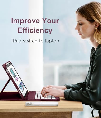 Hamile for iPad 11th 10th Generation Case with Keyboard   7 Colors Backlit Wireless Detachable Folio Keyboard Cover with Pencil Holder for iPad 11 inch A16 2025 10th Gen 10 9 Inch 2022  Black 